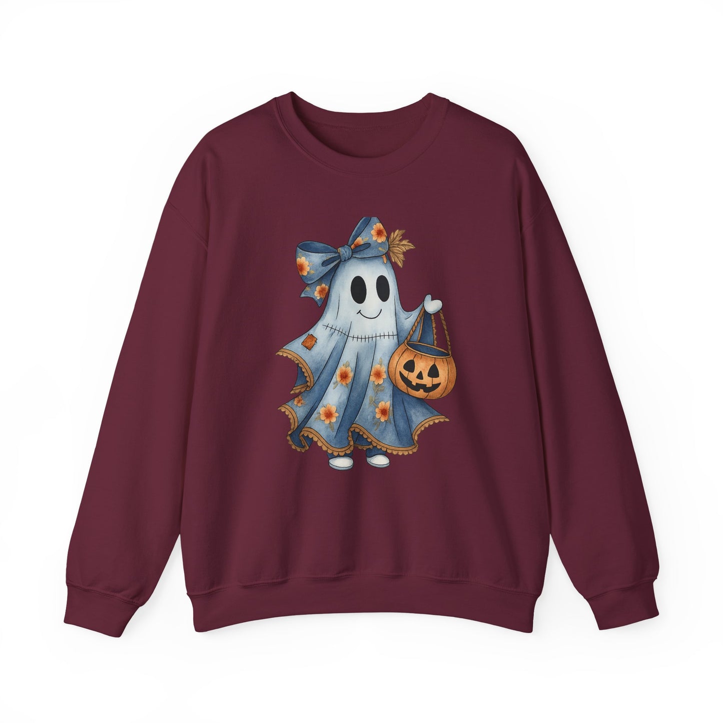 Cute Ghost Halloween Sweatshirt, Unisex Crewneck, Cozy Fall Apparel, Spooky Season Gift, Trick or Treat, Halloween Celebration