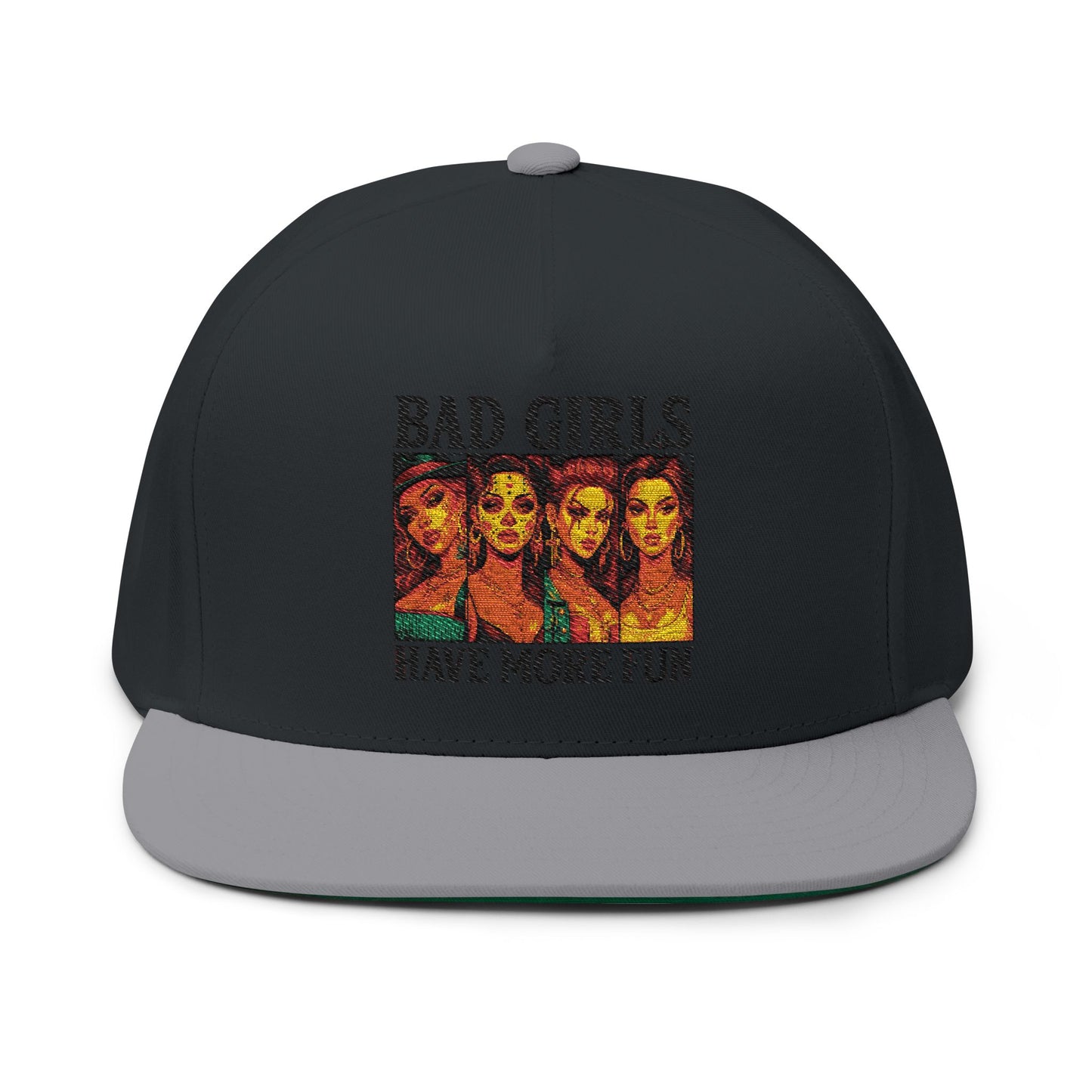 Embroidered Flat Bill Cap - Bad Girls Have More Fun, Trendy Hat, Gift for Her, Streetwear Accessory, Fun Cap