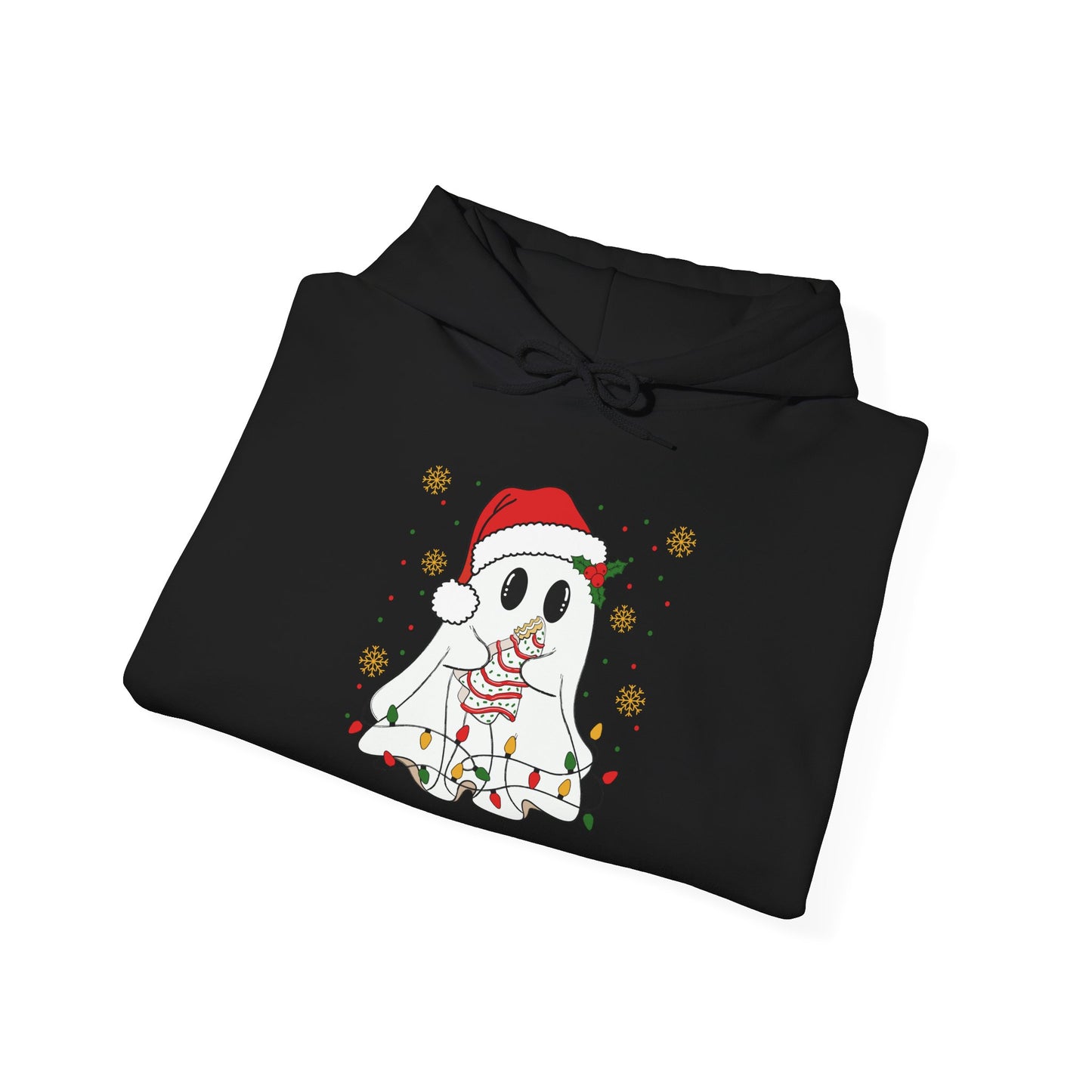 Santa Ghost Christmas Hoodie, Unisex Holiday Hoodie, Cute Winter Apparel, Cozy Gift for Ghost Lovers, Funny Xmas Clothing
