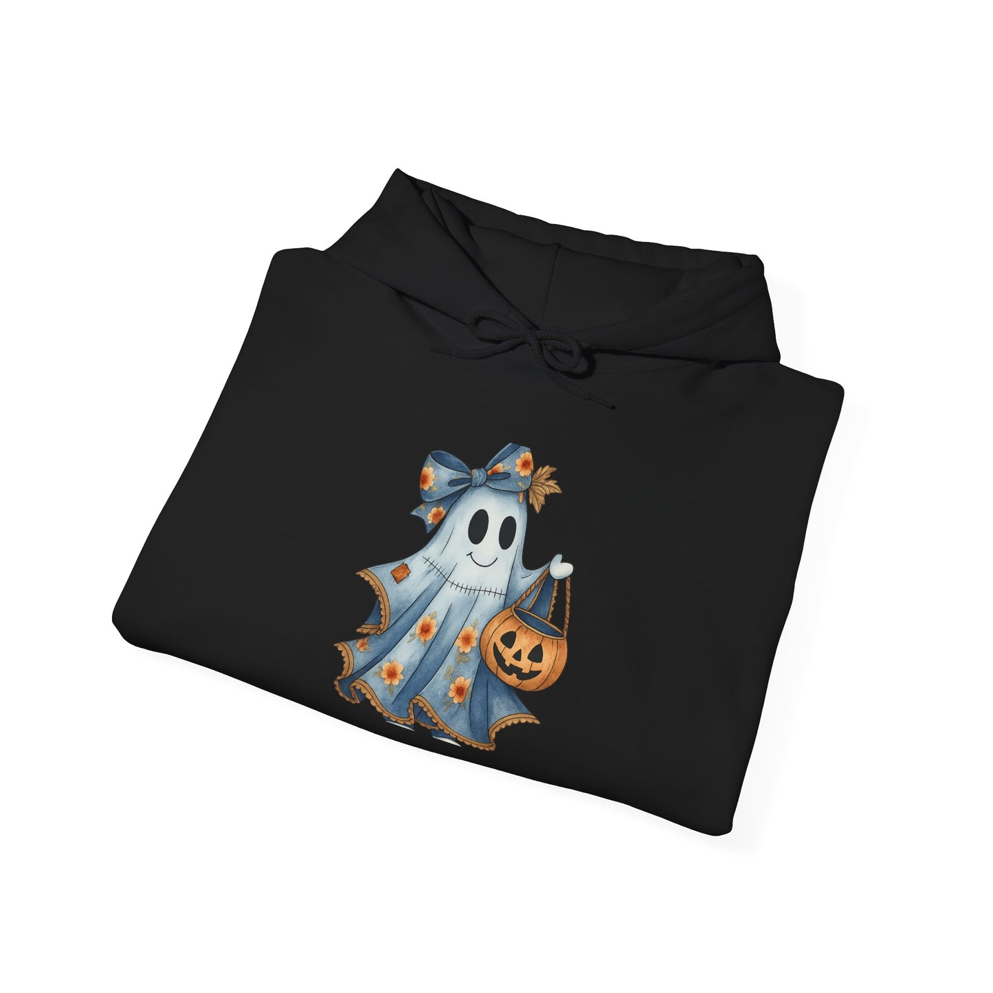 Ghostly Fun Hooded Hoodie, - Halloween Spirit, Cozy Comfort, Unisex Style, Casual Wear, Spooky Gift