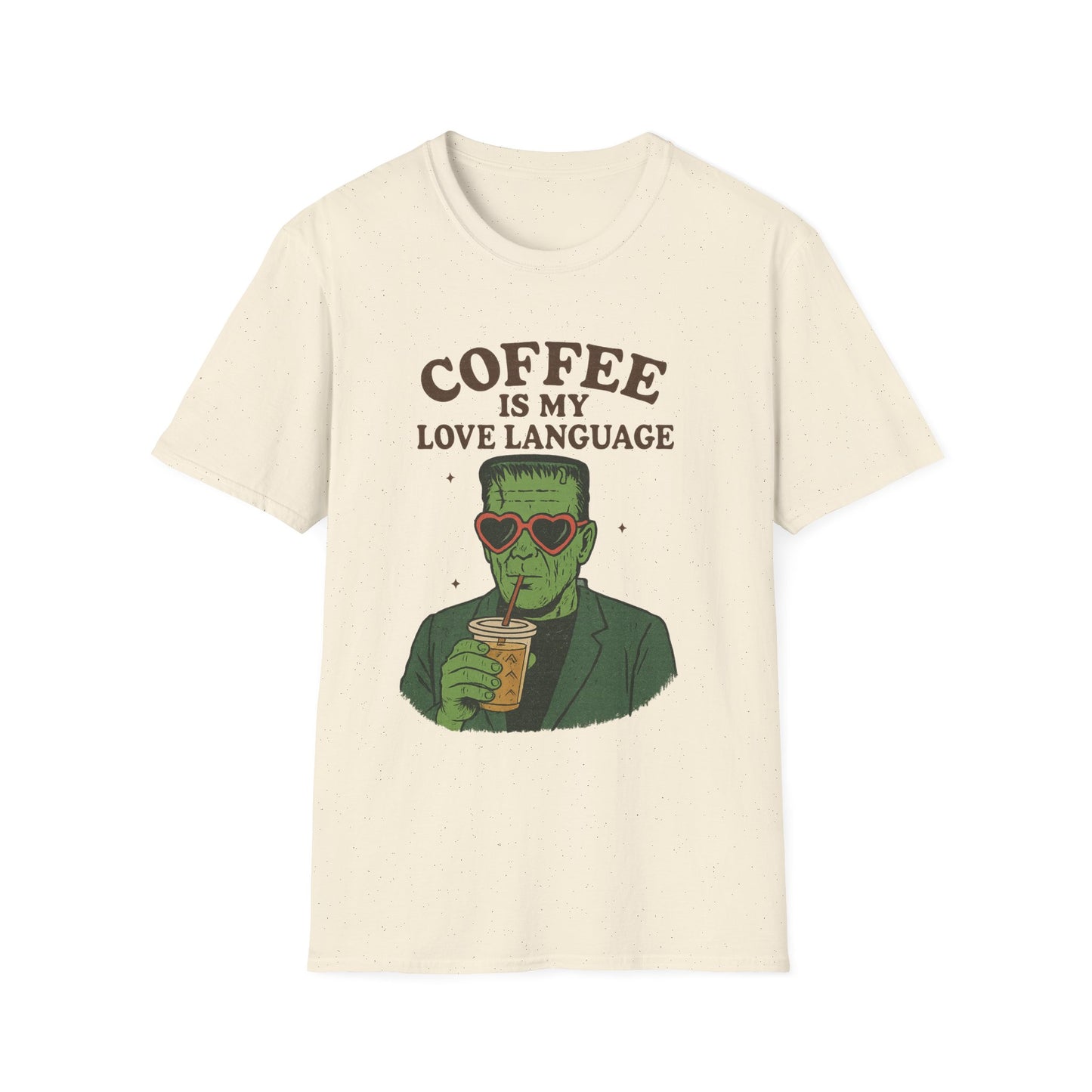 Frankenstein Coffee Lover T-Shirt, Funny Gift for Coffee Lovers, Unisex Tee, Perfect for Halloween, Casual Wear, Gift for Him/Her