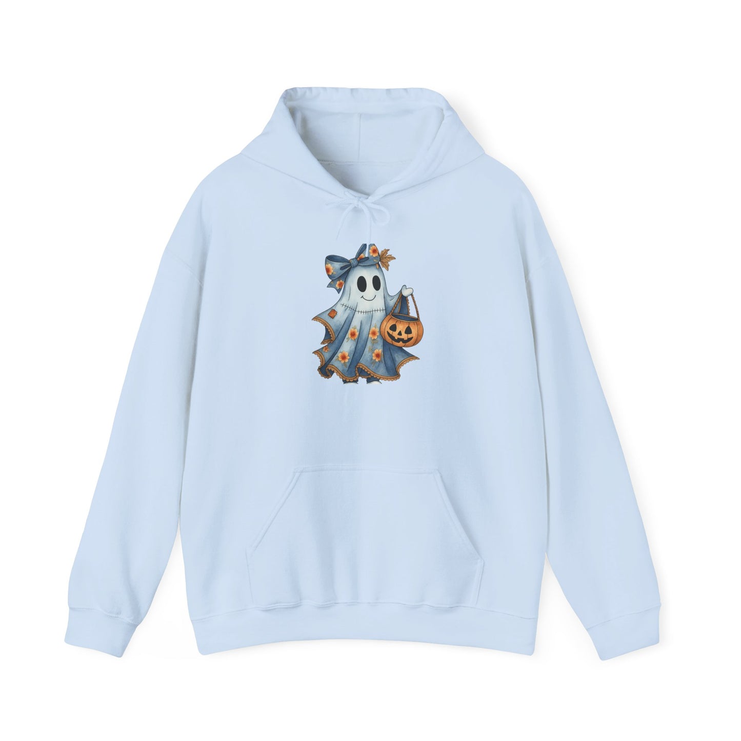 Ghostly Fun Hooded Hoodie, - Halloween Spirit, Cozy Comfort, Unisex Style, Casual Wear, Spooky Gift
