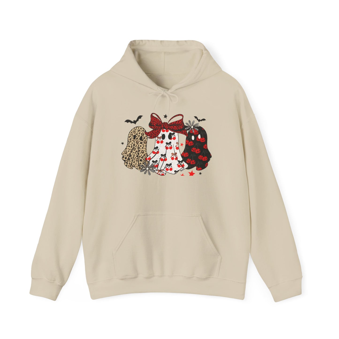 Cute Graphic Hooded Sweatshirt for Women, Cozy Casual Wear, Perfect for Halloween, Bat and Pumpkin Design, Fall Fashion