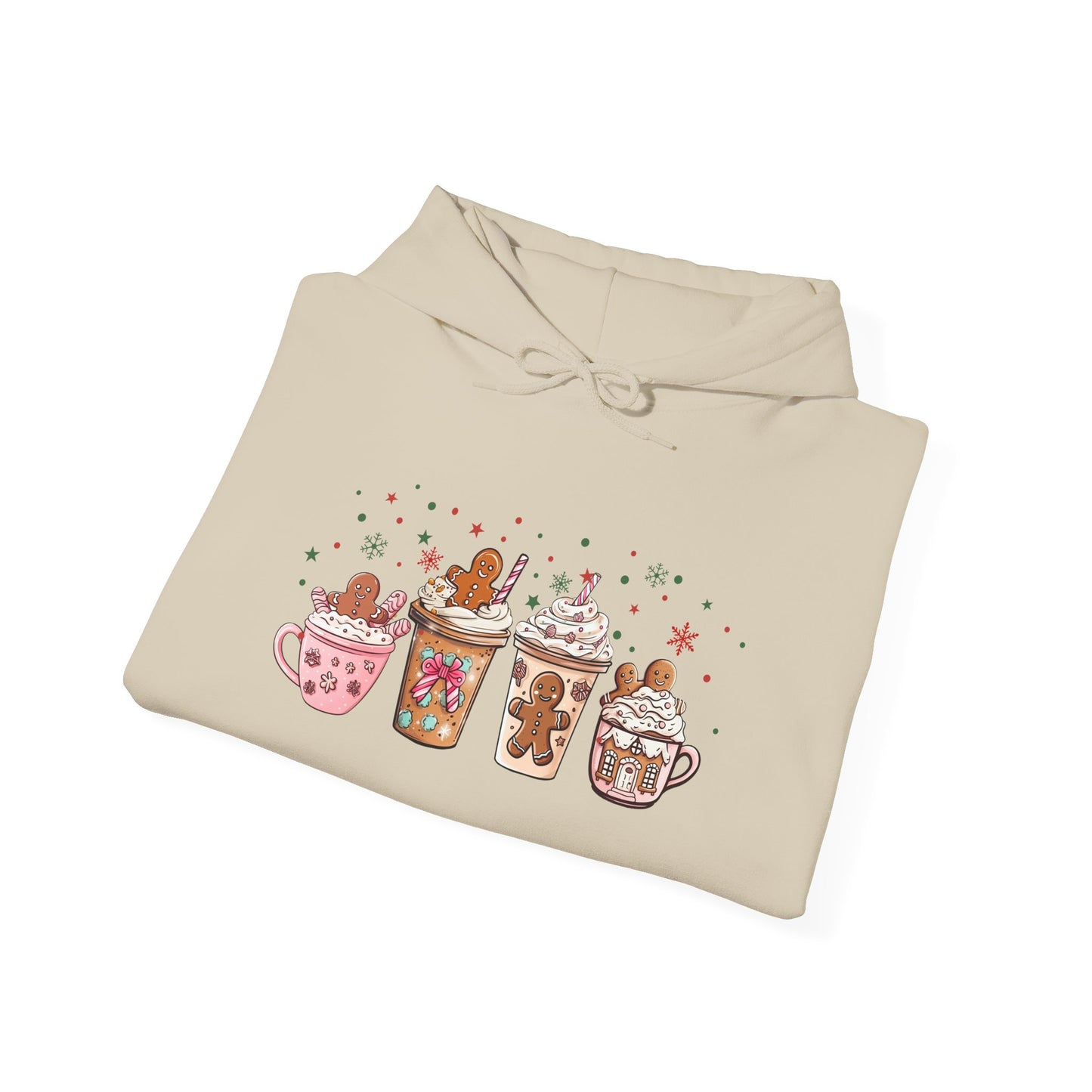Gingerbread Coffee Holiday Hoodie - Cozy Xmas Sweatshirt, Cute Winter Gift, Christmas Apparel, Festive Layering Pullover