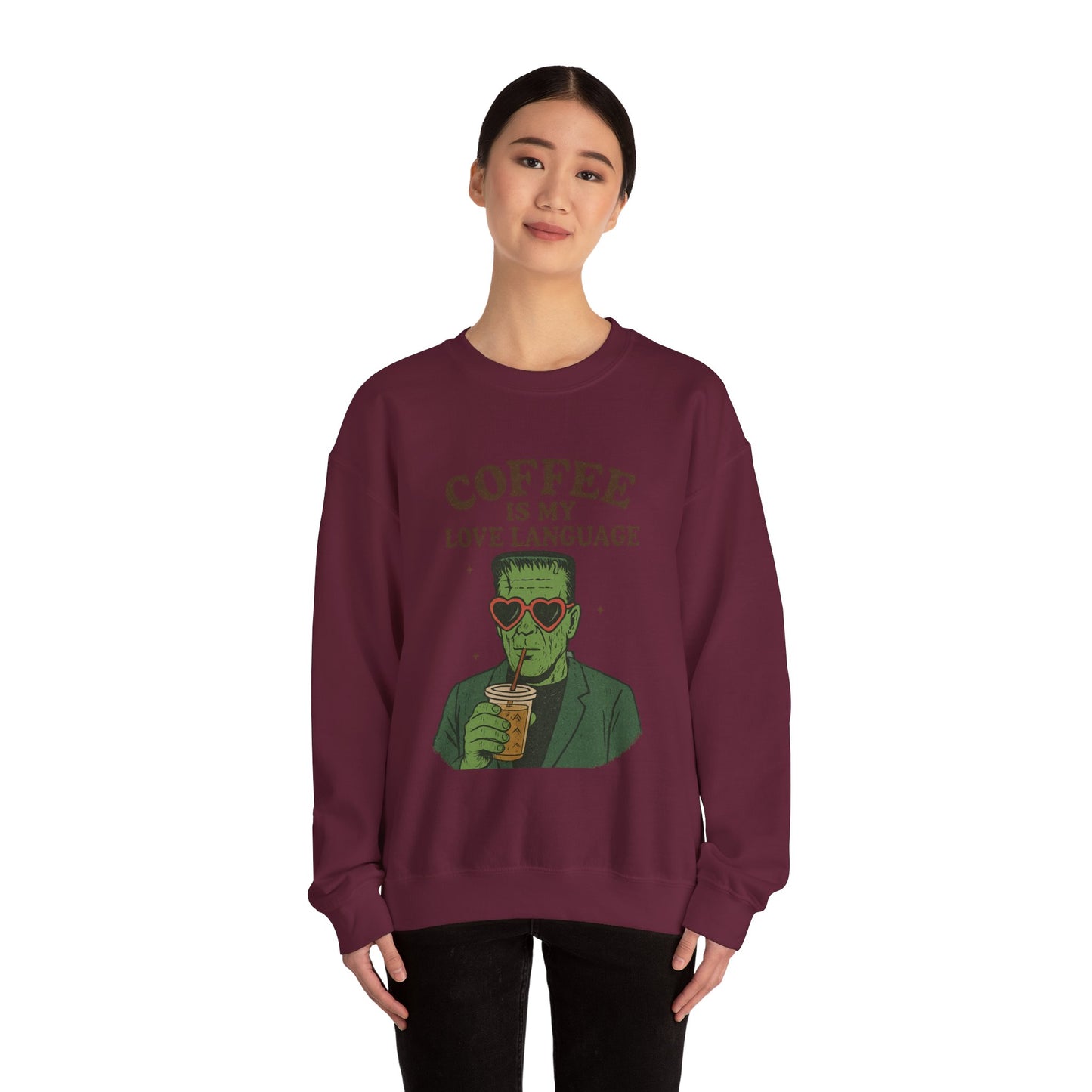 Coffee Lover's Unisex Crewneck Sweatshirt, Gift for Coffee Enthusiasts, Funny Sweatshirt, Halloween Apparel, Cozy Casual Wear