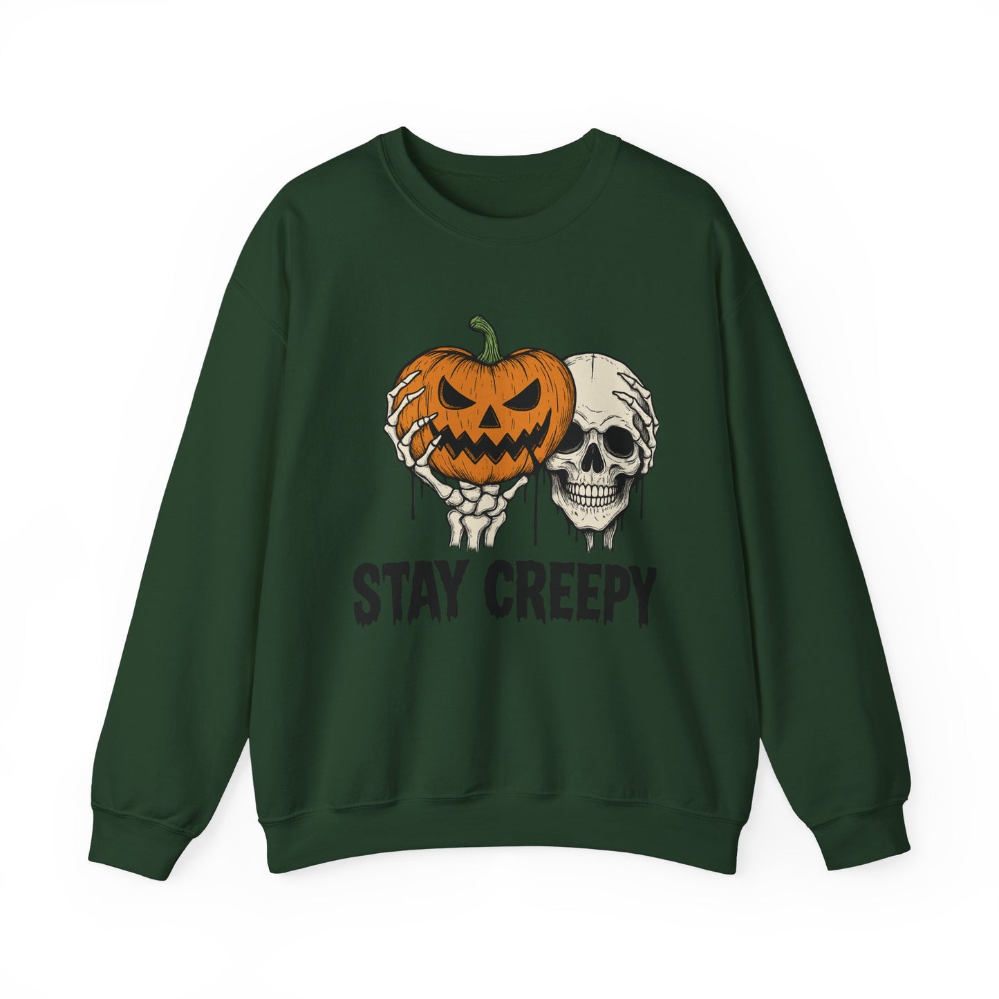 Stay Creepy Crewneck Sweatshirt, Halloween Sweatshirt, Unisex Fall Fashion, Cozy Sweatshirt Apparel, Spooky Halloween, Festive Gift