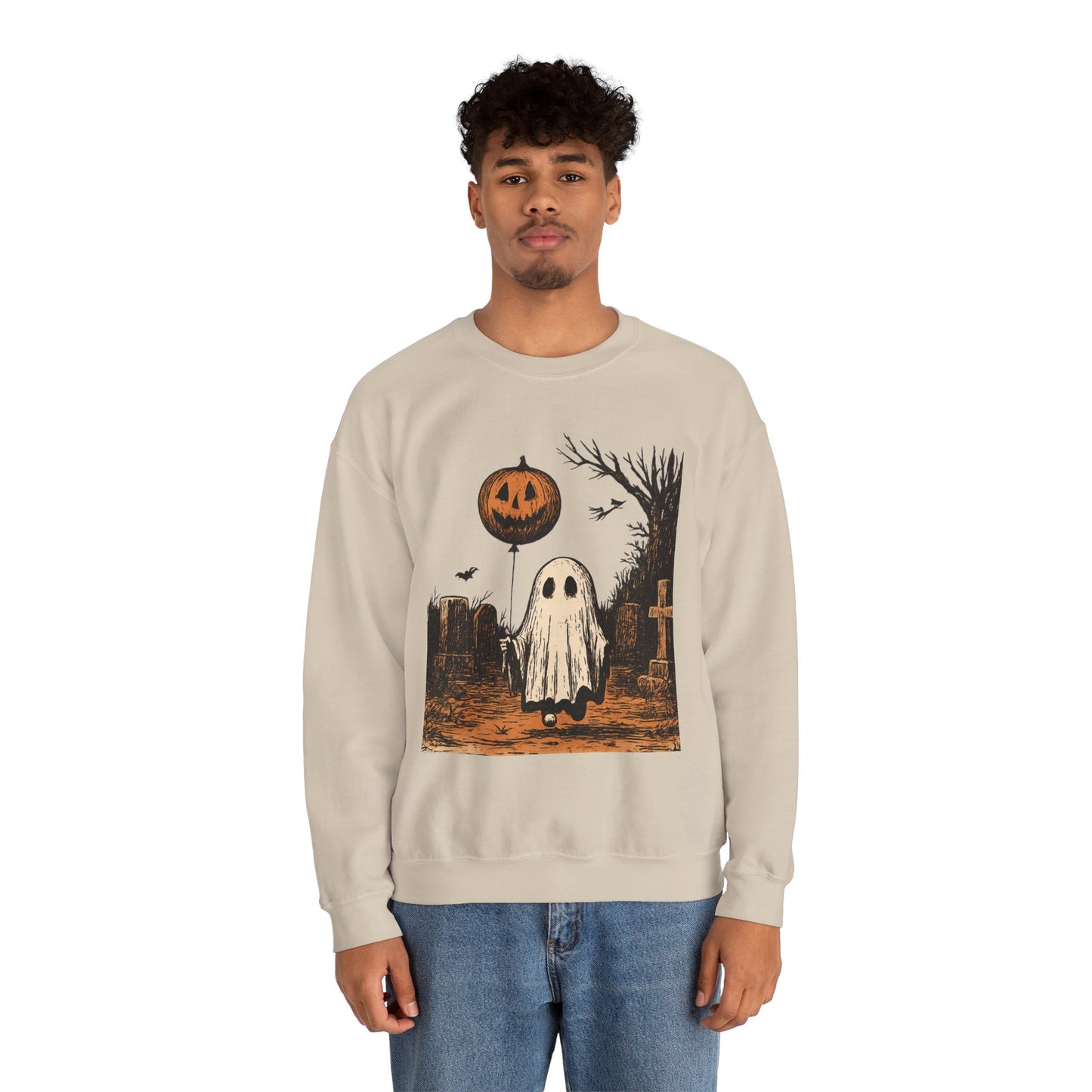 Halloween Ghost Crewneck Sweatshirt - Fall Fashion, Cozy Sweater, Spooky Style, Halloween Decor, Unique Gift