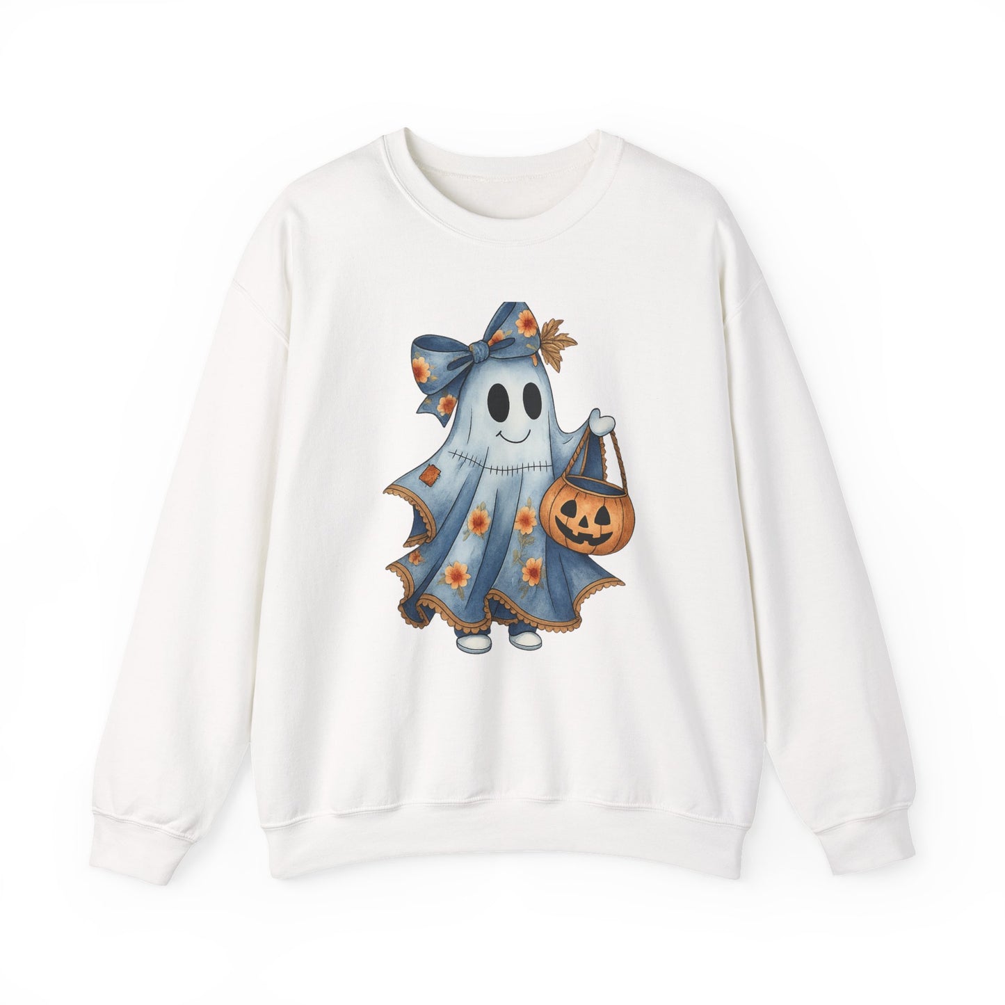 Cute Ghost Halloween Sweatshirt, Unisex Crewneck, Cozy Fall Apparel, Spooky Season Gift, Trick or Treat, Halloween Celebration