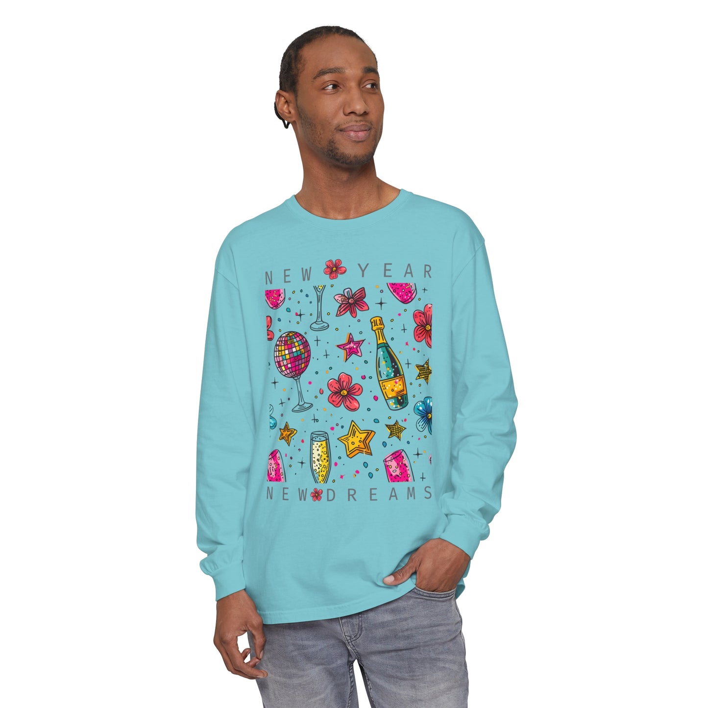 New Year Unisex Garment-dyed Long Sleeve T-Shirt
