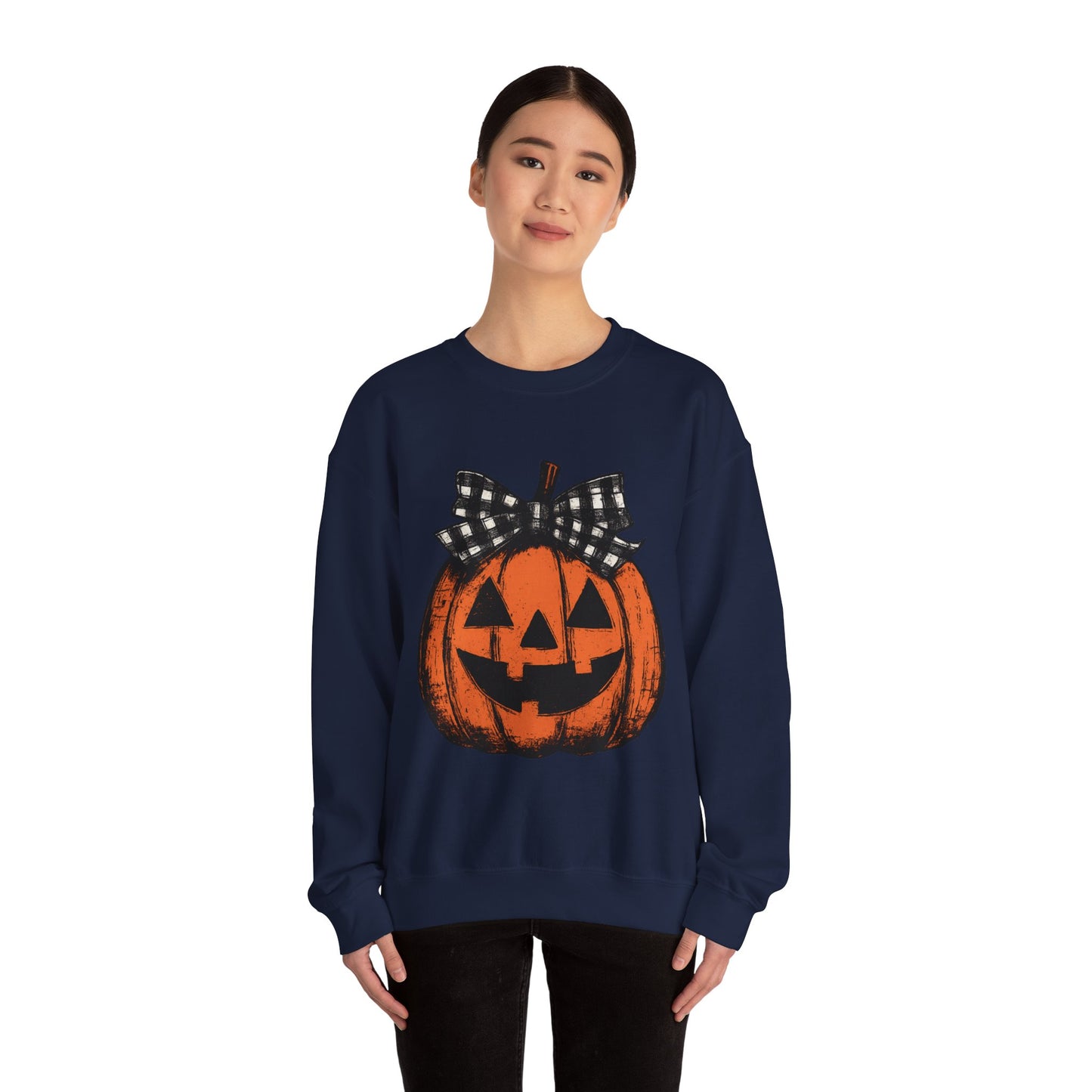 Autumn Pumpkin Crewneck Sweatshirt, Fall Fashion, Halloween Sweatshirt, Cozy Sweater, Pumpkin Patch Outfit, Unisex Clothing