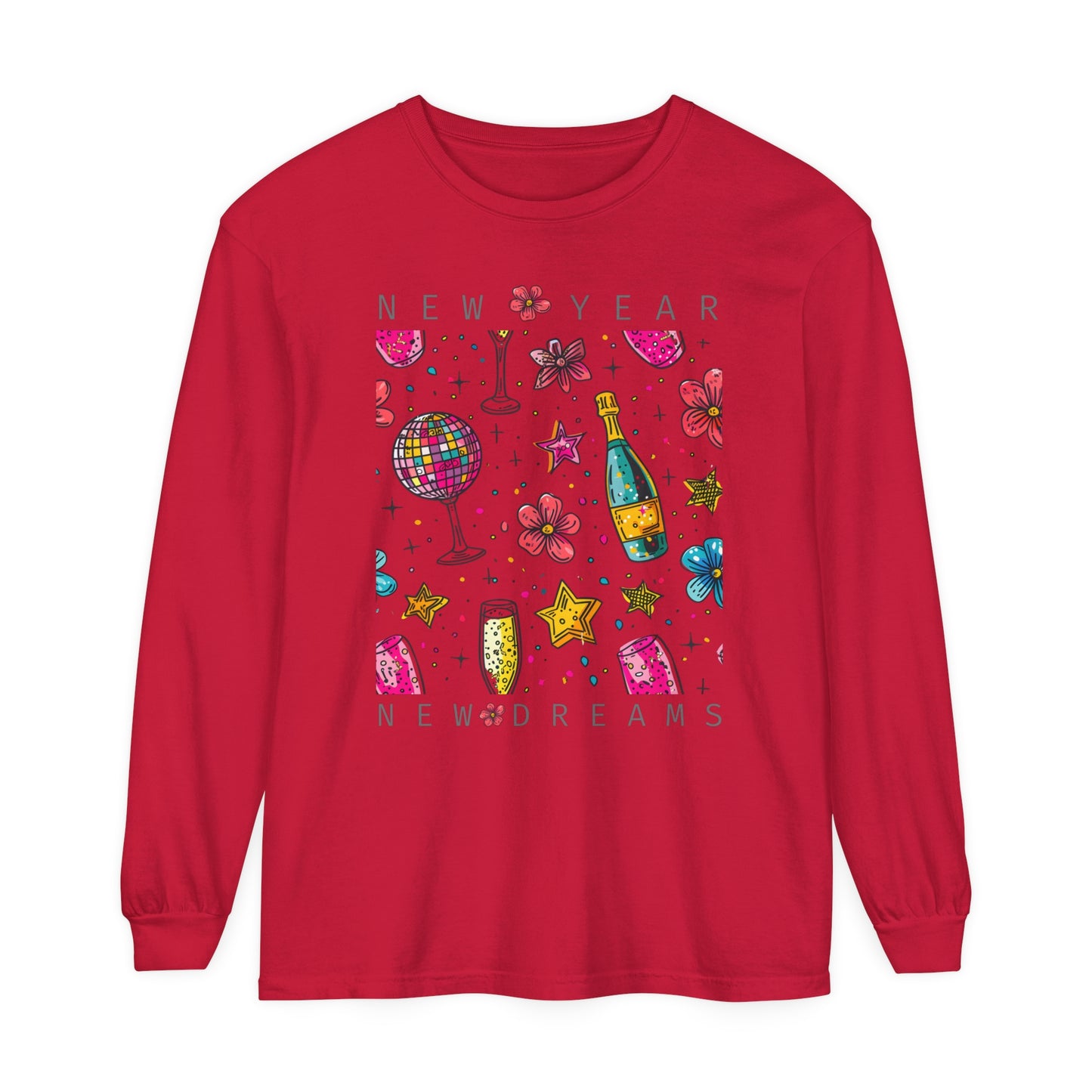New Year Unisex Garment-dyed Long Sleeve T-Shirt