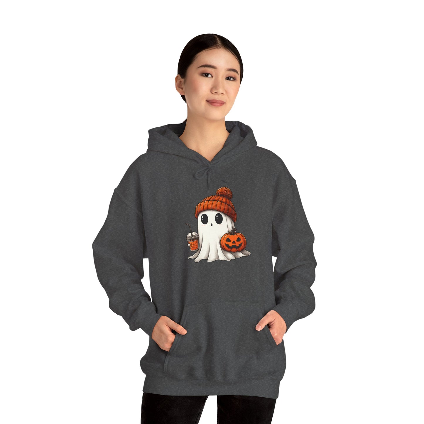 Halloween Ghost Hoodie, Unisex Halloween Apparel, Cute Pumpkin Design, Halloween Party Outfit