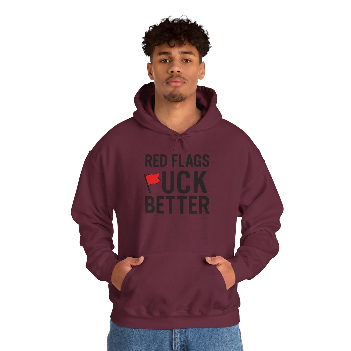 Red Flags Hoodie - Unisex Heavy Blend Hoodie for Casual Wear, Gift for Friends, Streetwear Style, Funny Hoodie, Soft and Cozy
