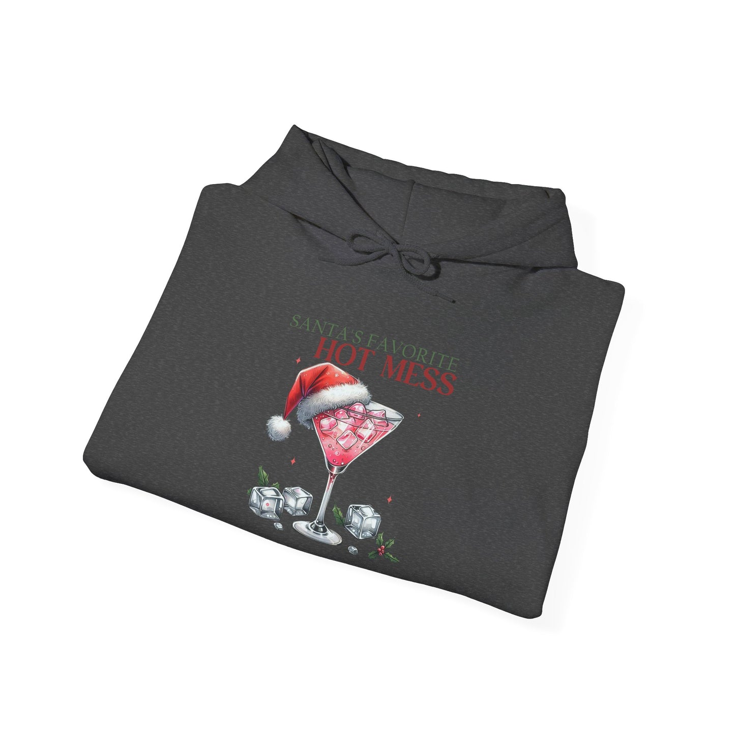 Funny Holiday Sweatshirt, Unisex Hoodie for Christmas, Hot Mess Design, Cute Gift for Friends, Cozy Winter Apparel, Festive Fashion