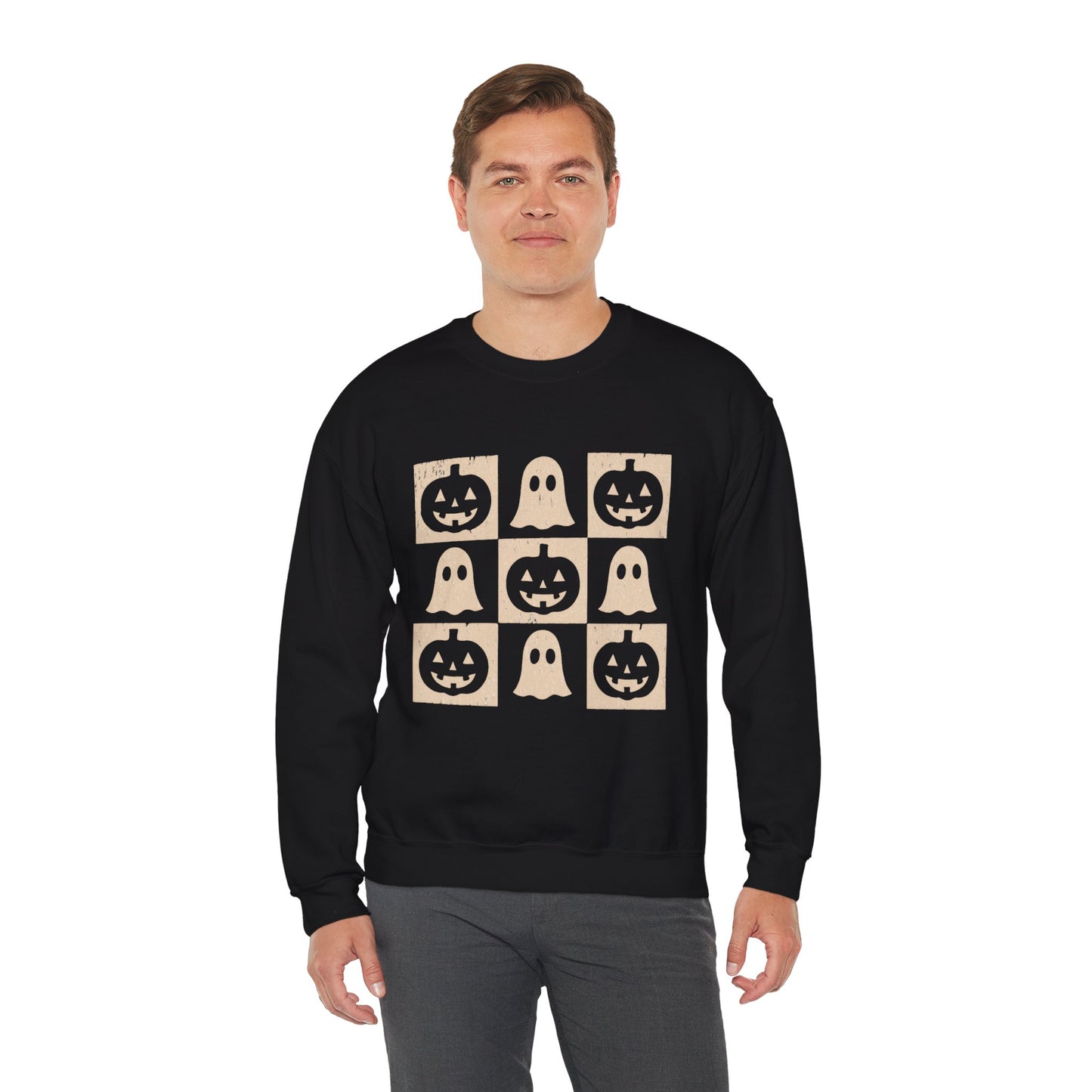 Halloween Ghosts Sweatshirt, Cozy Fall Sweater, Unisex Crewneck for Halloween, Cute Ghost Design, Perfect for Autumn Celebrations