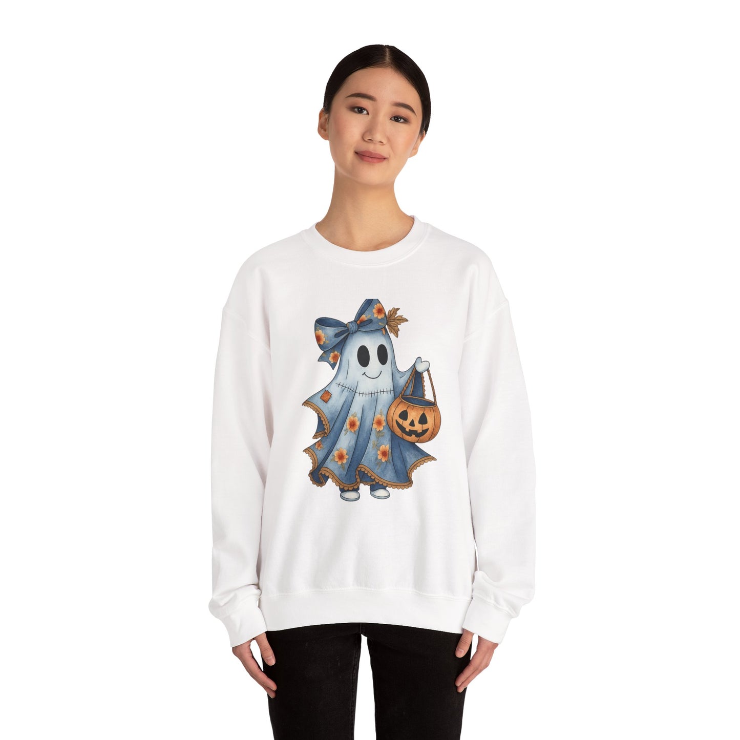 Cute Ghost Halloween Sweatshirt, Unisex Crewneck, Cozy Fall Apparel, Spooky Season Gift, Trick or Treat, Halloween Celebration