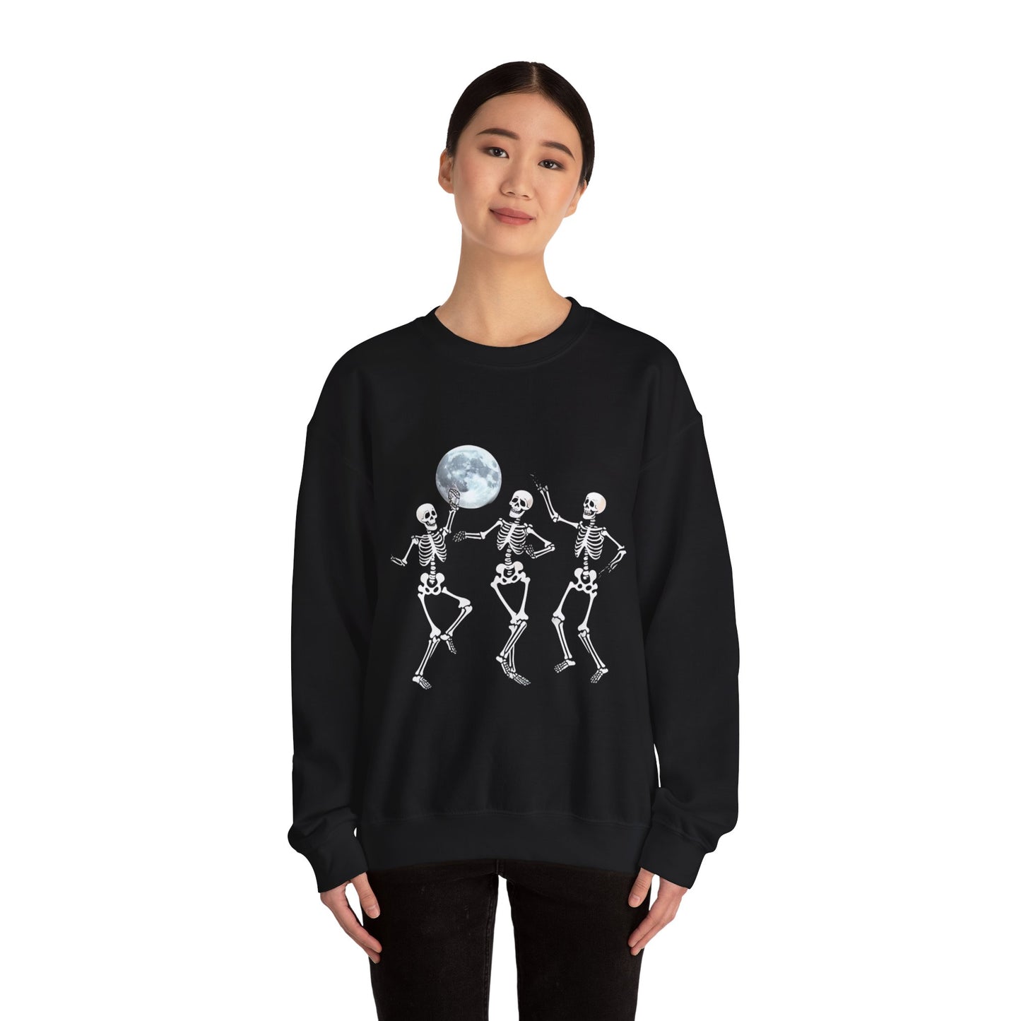 Spooky Dance Crewneck Sweatshirt - Halloween Oddities, Unisex Sweatshirt, Festive Apparel, Skeleton Design, Cozy Style
