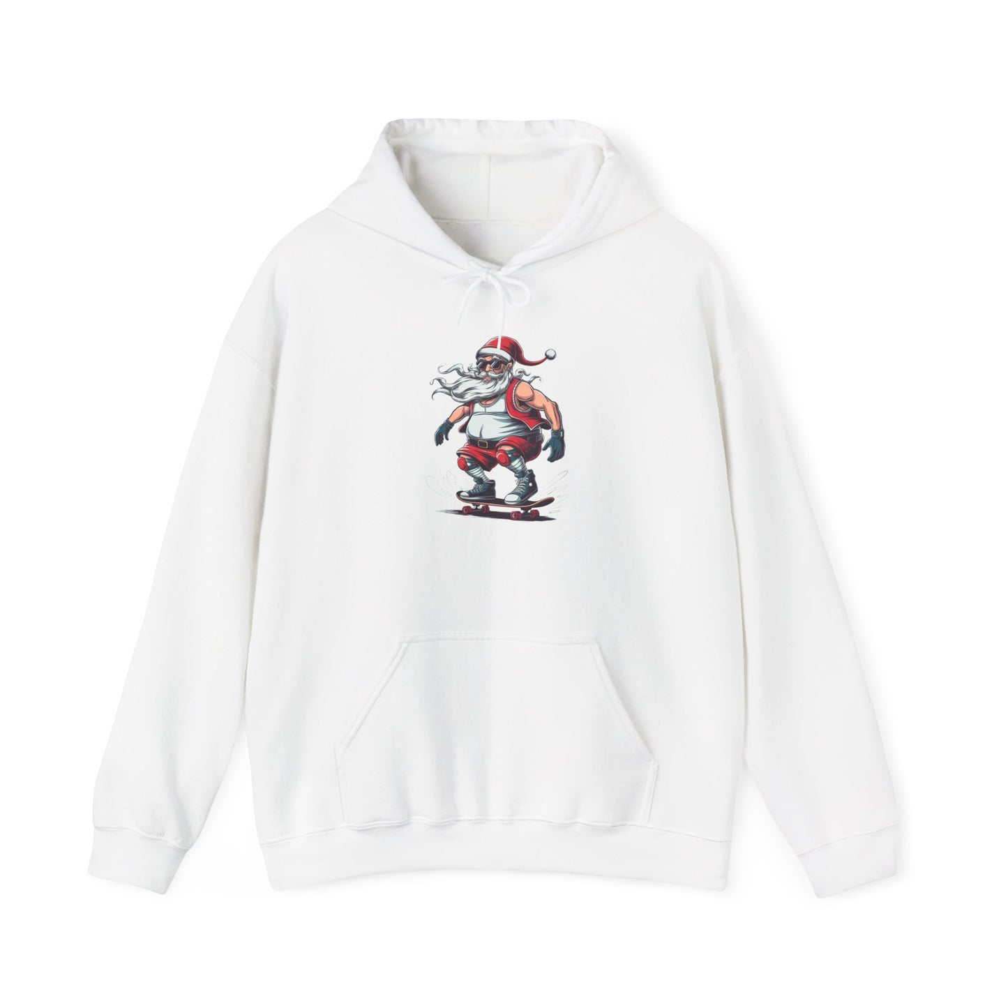Santa Skateboarding Unisex Heavy Blend Hoodie, Christmas Sweatshirt, Holiday Gift, Cozy Winter Apparel, Fun Santa Design