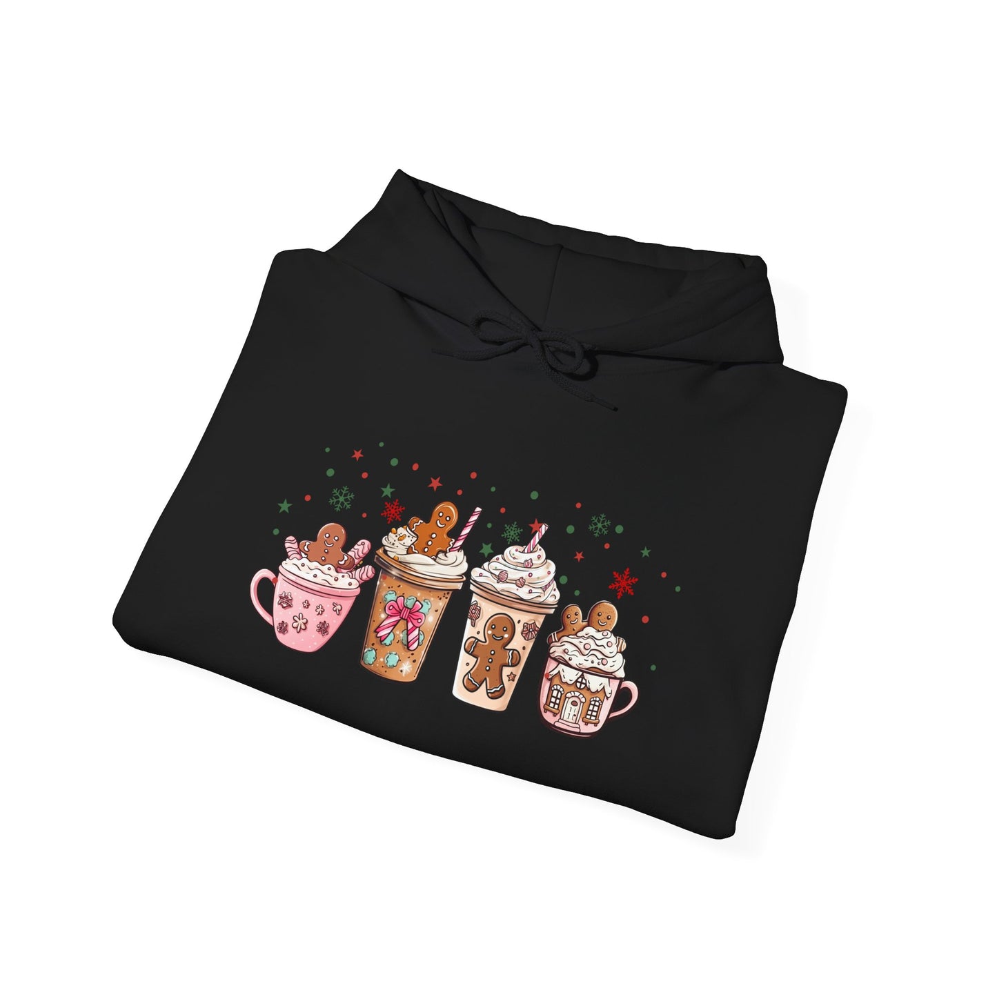Gingerbread Coffee Holiday Hoodie - Cozy Xmas Sweatshirt, Cute Winter Gift, Christmas Apparel, Festive Layering Pullover