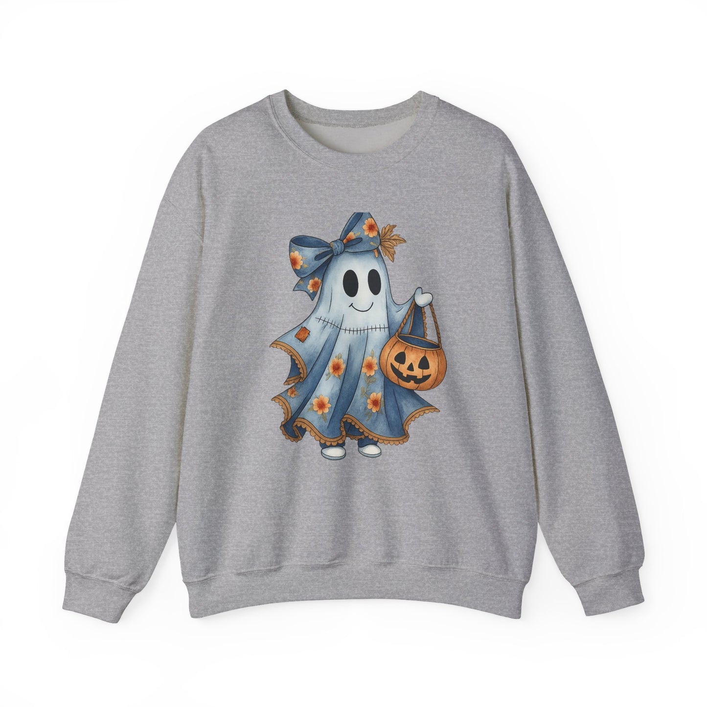 Cute Ghost Halloween Sweatshirt, Unisex Crewneck, Cozy Fall Apparel, Spooky Season Gift, Trick or Treat, Halloween Celebration