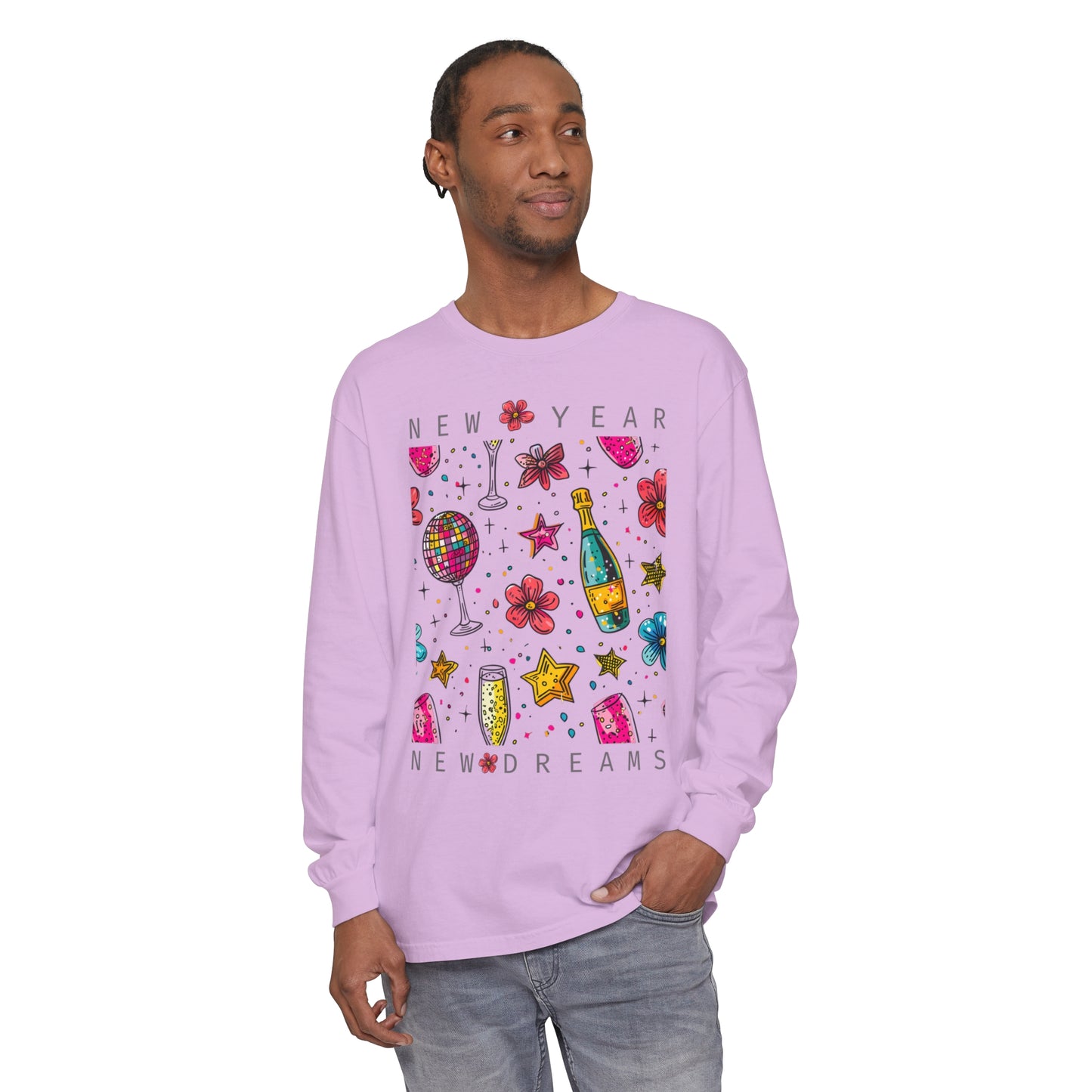 New Year Unisex Garment-dyed Long Sleeve T-Shirt