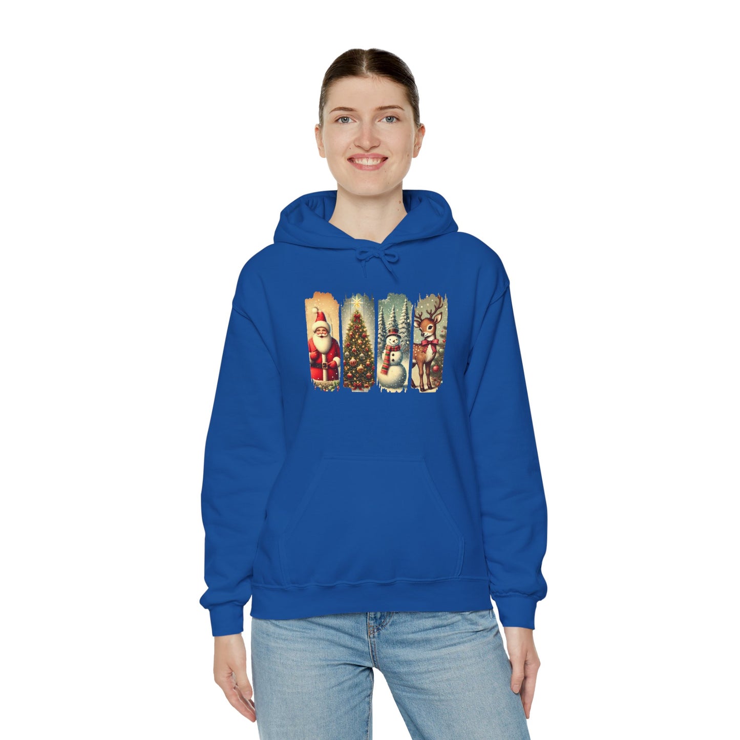 Cozy Christmas Sweatshirt with Vintage Holiday Designs, Unisex Hoodie for Winter, Christmas Gift, Holiday Wear, Festive Apparel