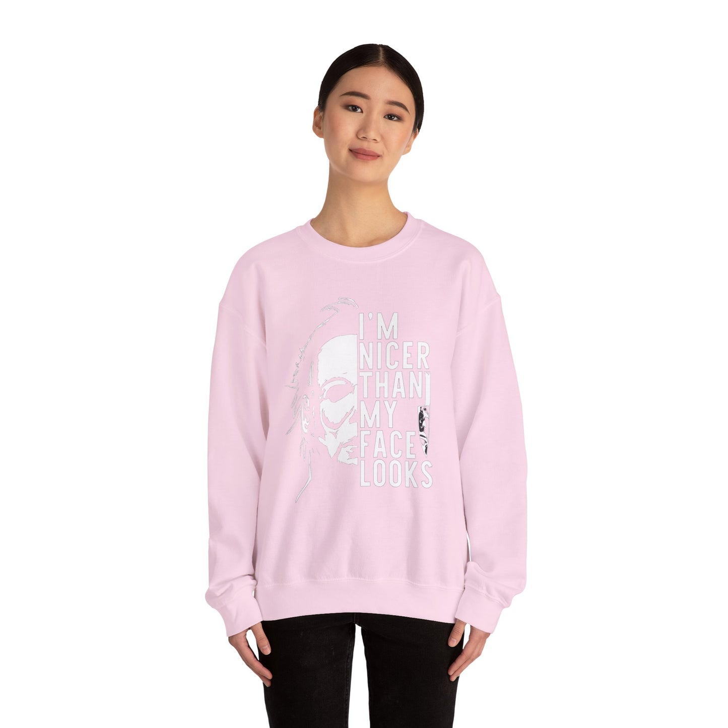 Unisex Halloween Humor Crewneck Sweatshirt, Funny Sweatshirt, Gift for Horror Fans, Halloween Apparel, Spooky Vibes, Comfortable Layering