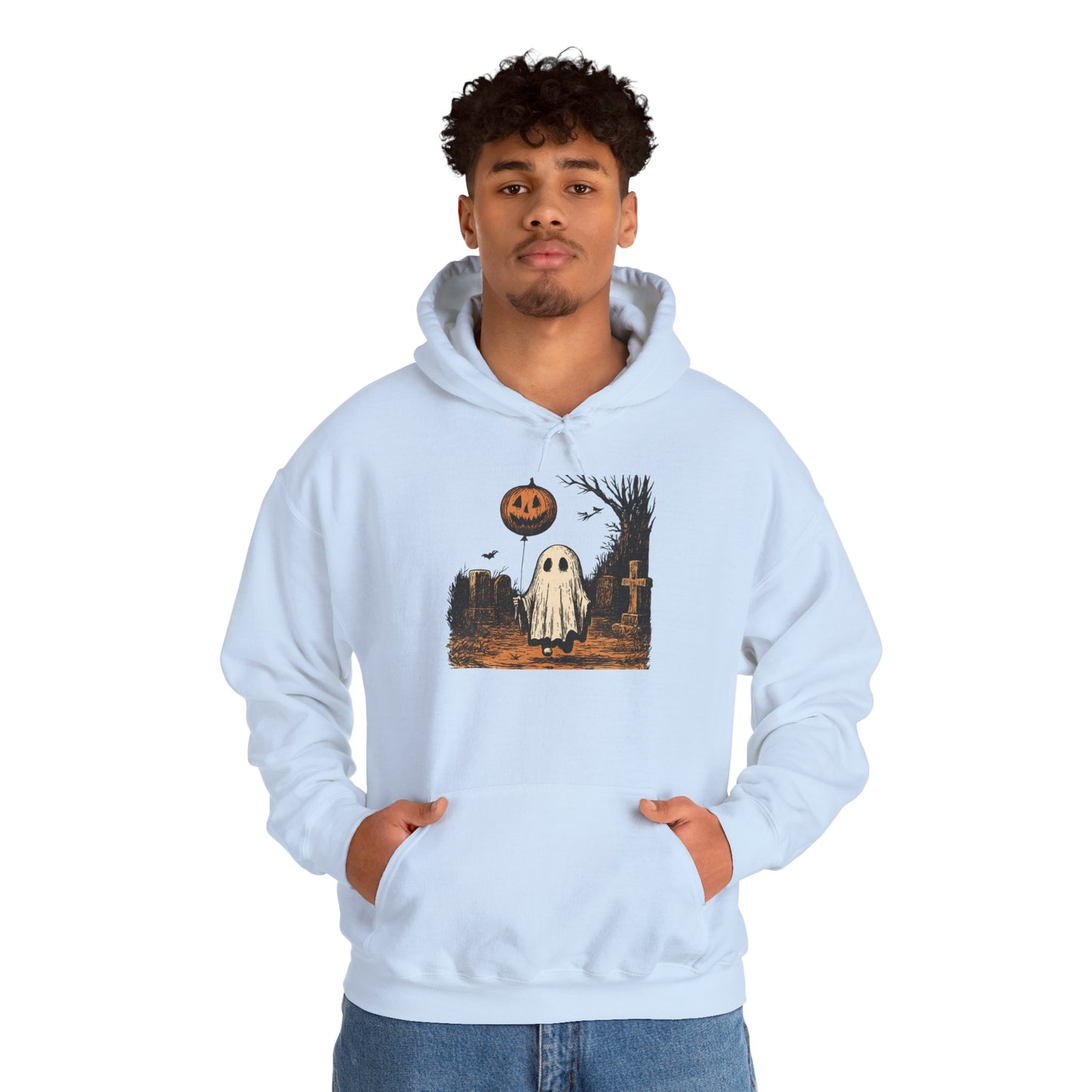 Halloween Ghost Hoodie, Cozy Unisex Hoodie, Spooky Season Apparel, Fall Fashion, Trick or Treat Gift