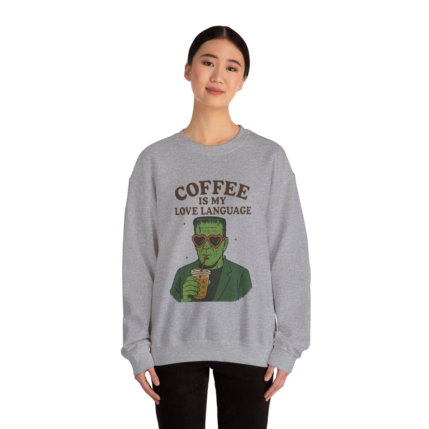 Coffee Lover's Unisex Crewneck Sweatshirt, Gift for Coffee Enthusiasts, Funny Sweatshirt, Halloween Apparel, Cozy Casual Wear