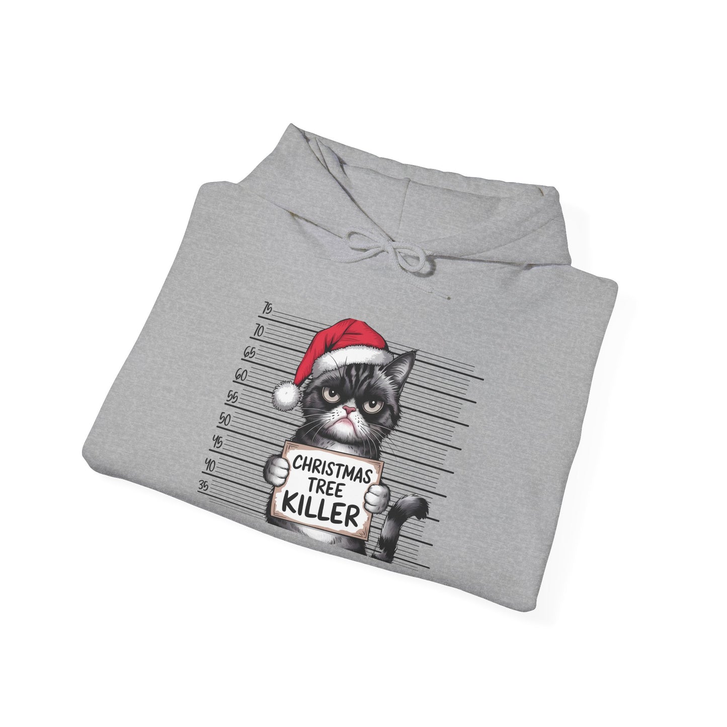 Christmas Cat Humor Hoodie, Funny Holiday Hoodie, Gift for Cat Lovers, Winter Apparel, Pet-Themed Clothing