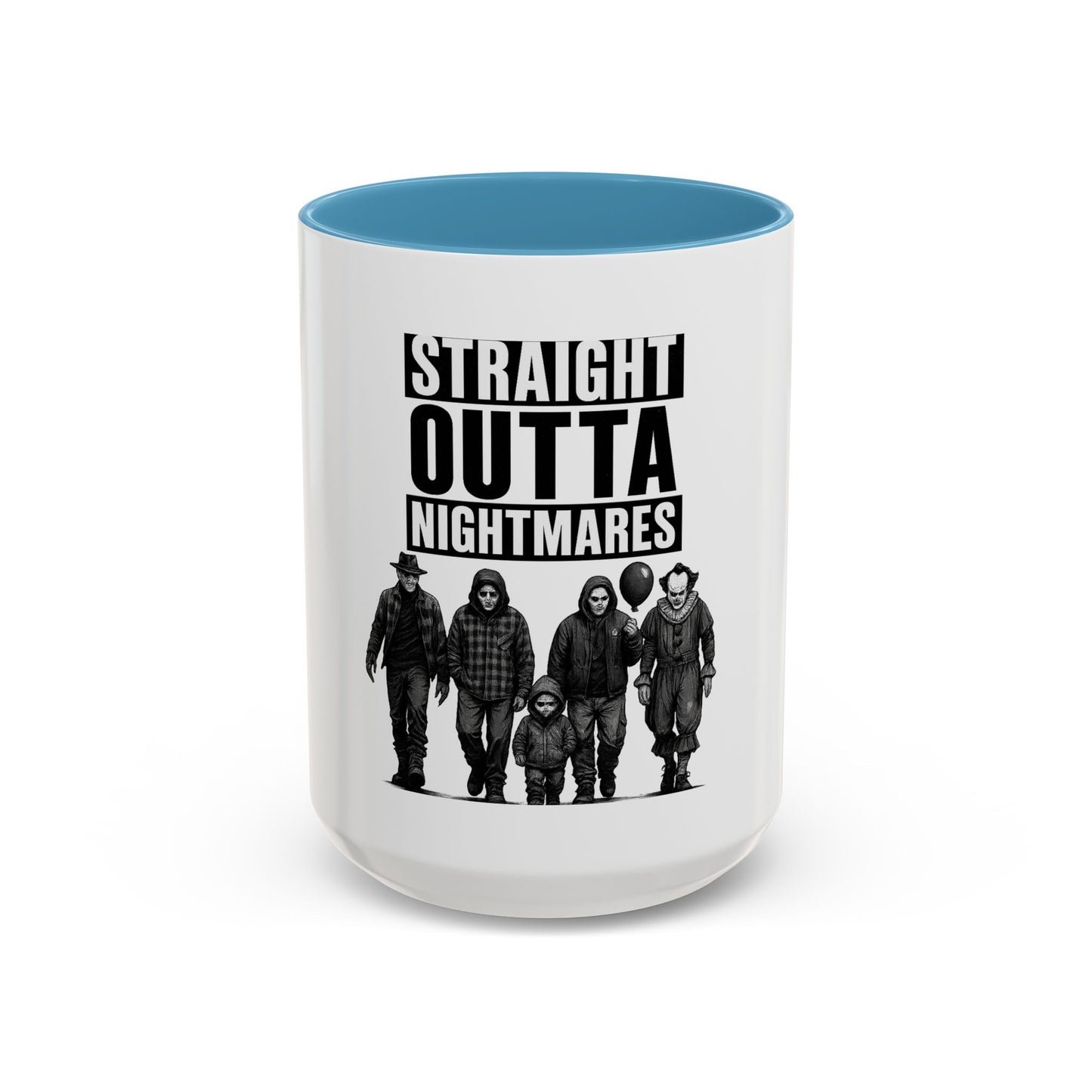 Straight Outta Nightmares Accent Coffee Mug | Spooky Mug, Horror Coffee Cup, Unique Gift for Halloween, Funware, Collectible Tea Mug