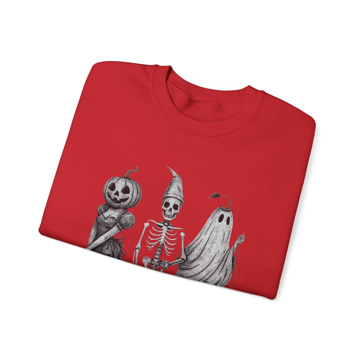 Halloween Sweatshirt with Ghosts and Ghouls Design