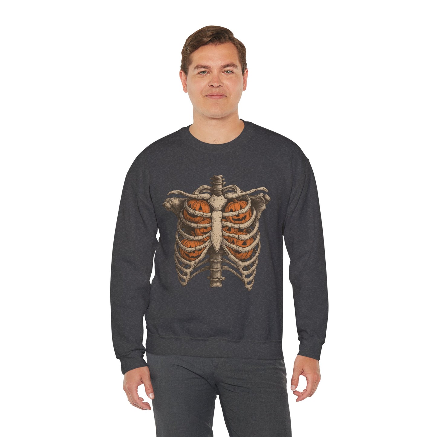 Halloween Skeleton Sweatshirt, Unisex Crewneck, Fall Fashion, Spooky Apparel, Gift for Halloween, Cozy Pullover