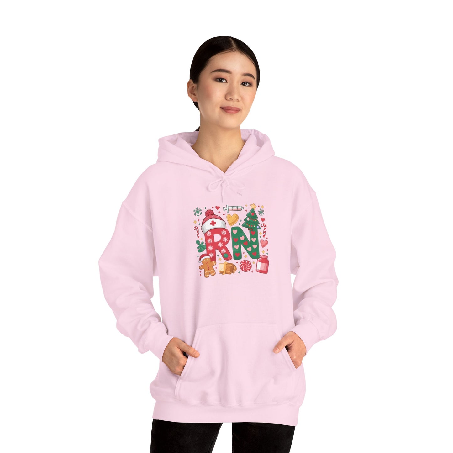 Festive Cozy Hooded Sweatshirt, Holiday Sweatshirt, Christmas Gift, Unisex Hoodie, Seasonal Wear, RN Design