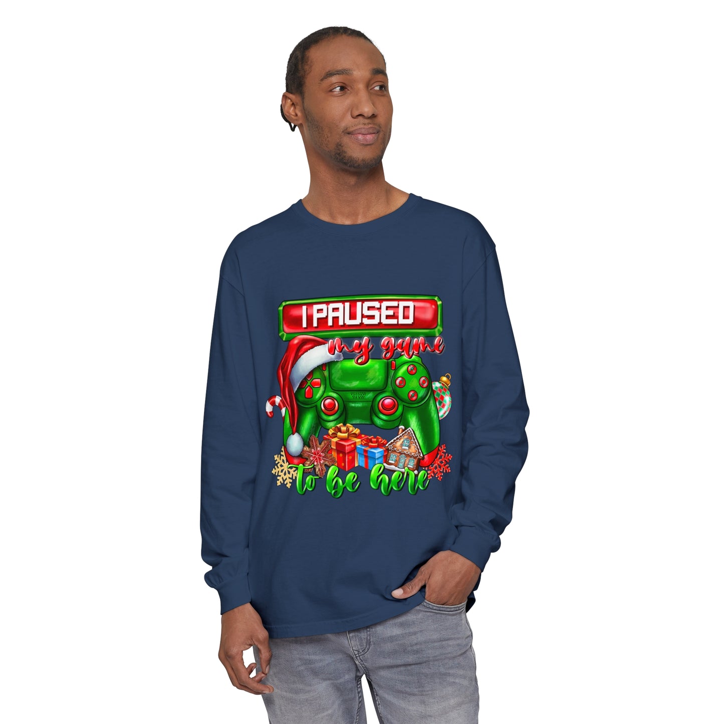 Christmas Unisex Garment-dyed Long Sleeve T-Shirt
