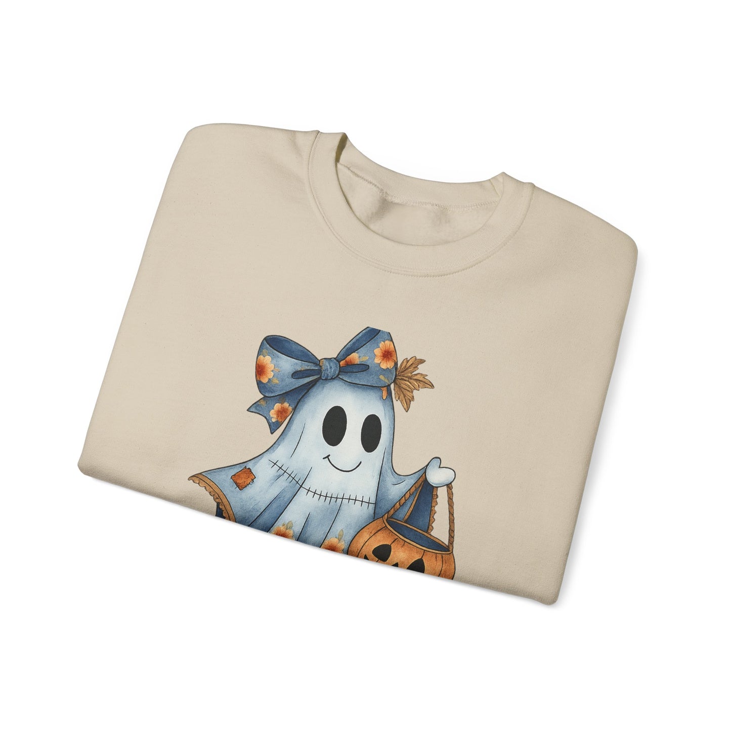 Cute Ghost Halloween Sweatshirt, Unisex Crewneck, Cozy Fall Apparel, Spooky Season Gift, Trick or Treat, Halloween Celebration