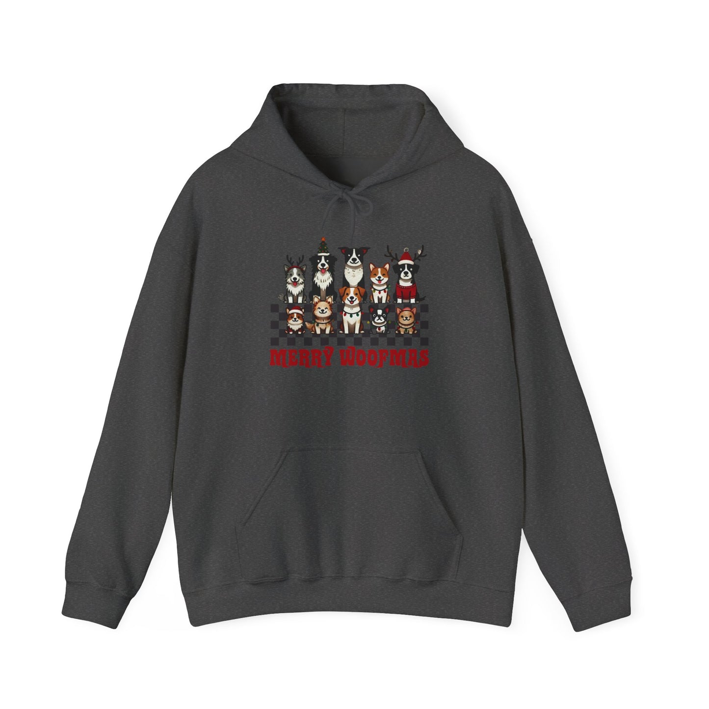 Merry Woofmas Hooded Sweatshirt | Cozy Dog Lover Hoodie, Perfect Gift for Pet Owners, Holiday Sweatshirt, Christmas Apparel, Festive Fashion
