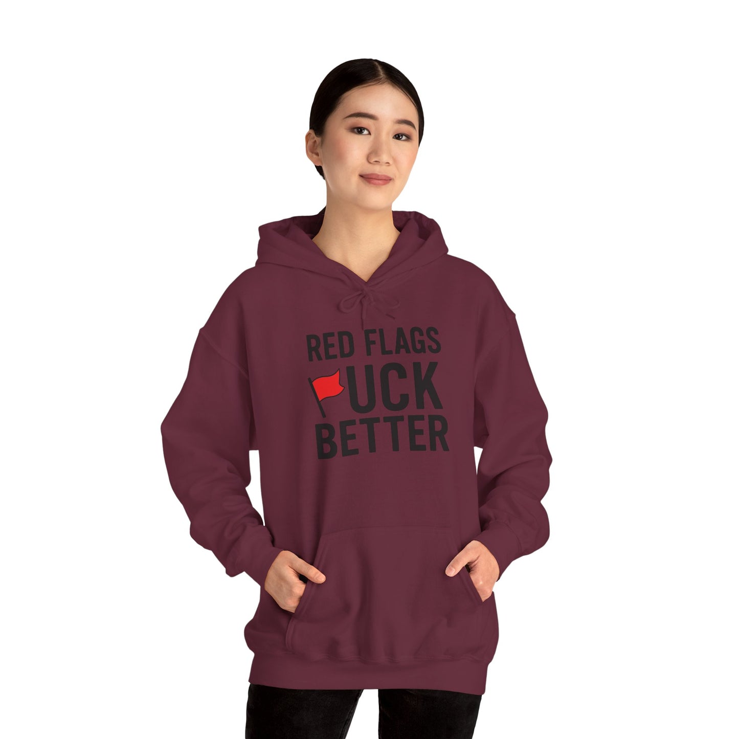 Red Flags Hoodie - Unisex Heavy Blend Hoodie for Casual Wear, Gift for Friends, Streetwear Style, Funny Hoodie, Soft and Cozy