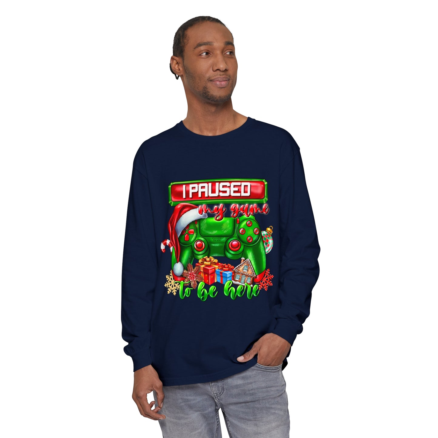 Christmas Unisex Garment-dyed Long Sleeve T-Shirt