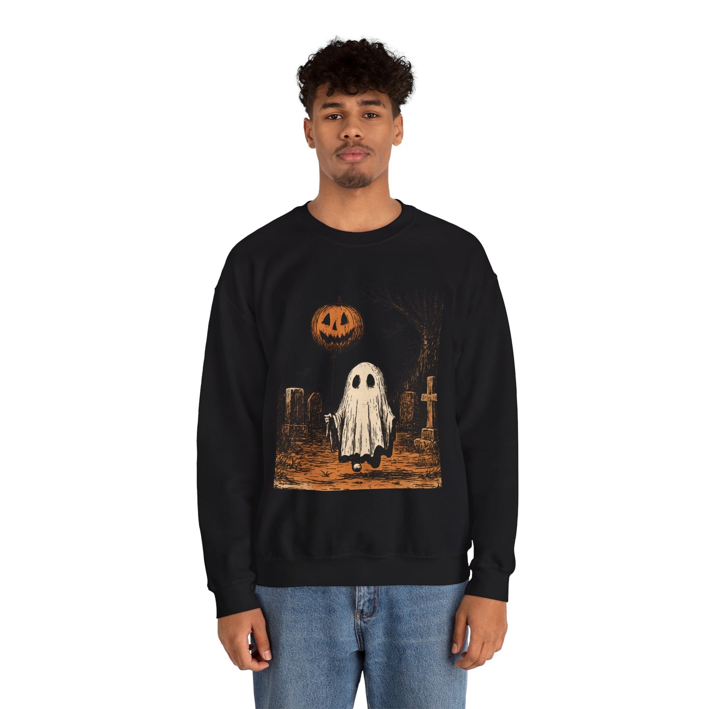 Halloween Ghost Crewneck Sweatshirt - Fall Fashion, Cozy Sweater, Spooky Style, Halloween Decor, Unique Gift