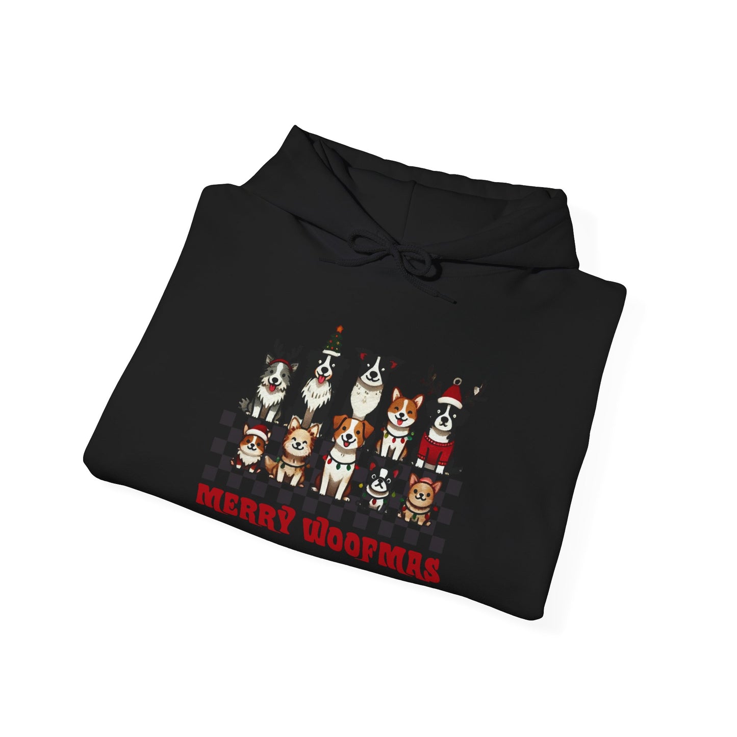 Merry Woofmas Hooded Sweatshirt | Cozy Dog Lover Hoodie, Perfect Gift for Pet Owners, Holiday Sweatshirt, Christmas Apparel, Festive Fashion