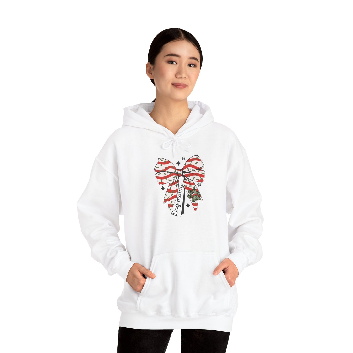 Festive Bow Hoodie for Holiday Cheer, Cozy Gift for Friends, Christmas Style, Winter Fashion, Comfortable Hoodie