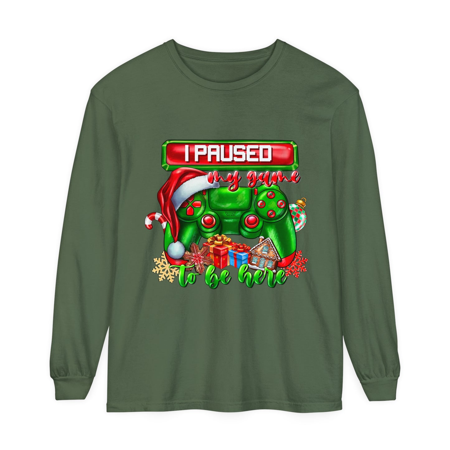 Christmas Unisex Garment-dyed Long Sleeve T-Shirt
