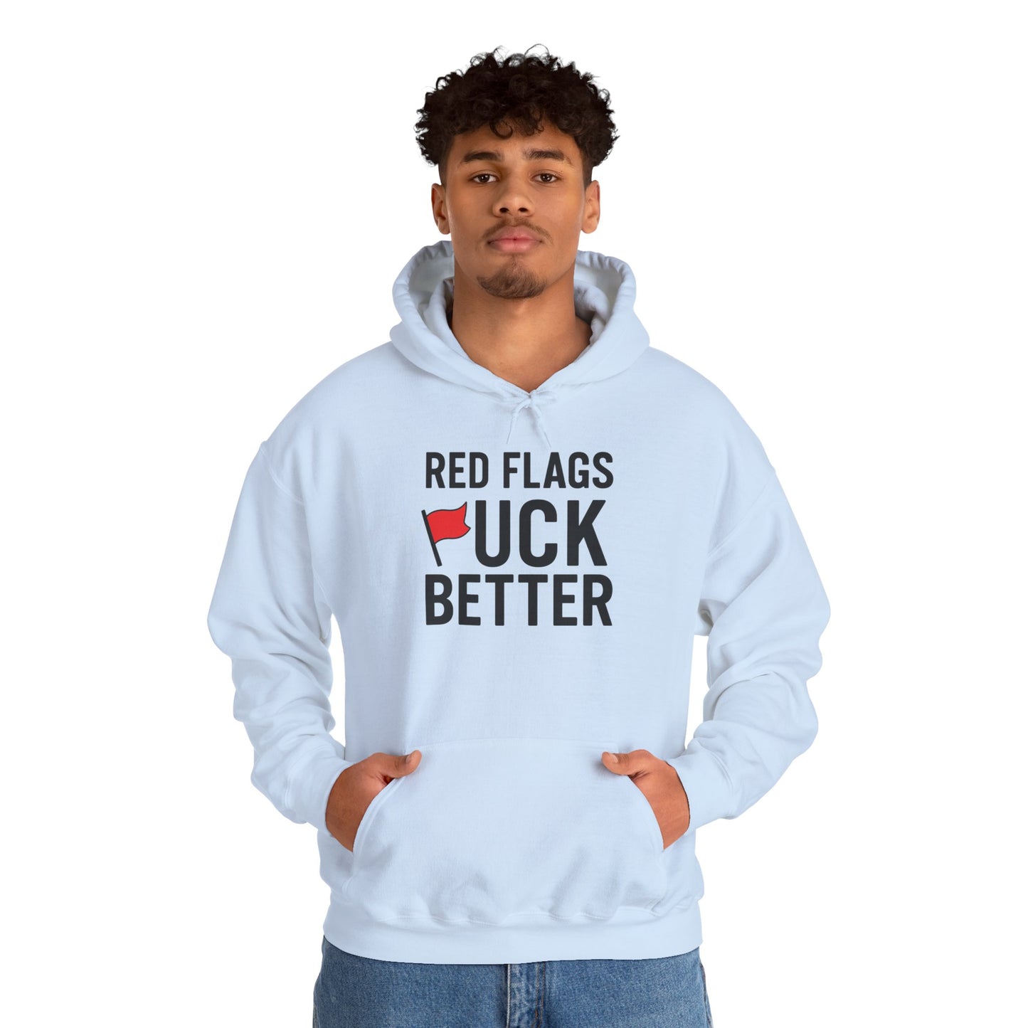 Red Flags Hoodie - Unisex Heavy Blend Hoodie for Casual Wear, Gift for Friends, Streetwear Style, Funny Hoodie, Soft and Cozy