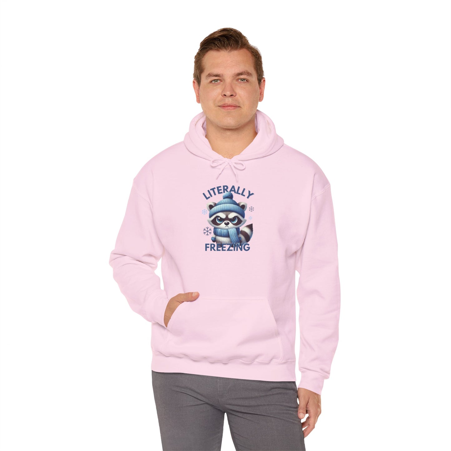Chilly Raccoon Hoodie, Cozy Gift for Winter, Funny Hooded Hoodie, Cute Animal Apparel, Holiday Essentials