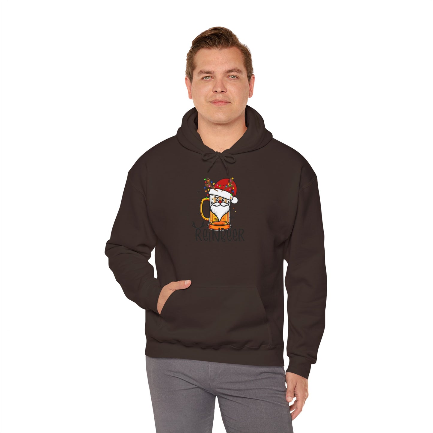 Festive Reindeer Hoodie, Christmas Hoodie, Cozy Holiday Gift, Ugly Hoodie Party, Winter Vibes Apparel