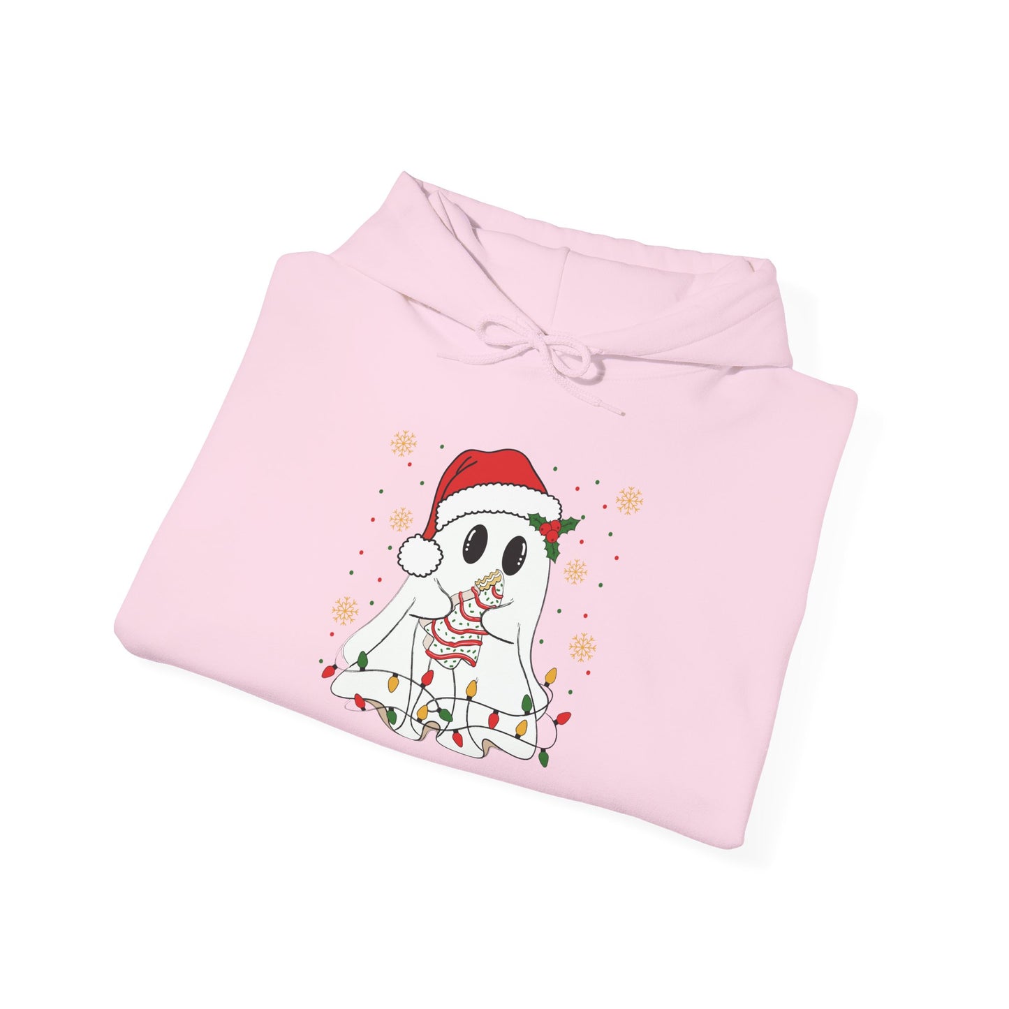 Santa Ghost Christmas Hoodie, Unisex Holiday Hoodie, Cute Winter Apparel, Cozy Gift for Ghost Lovers, Funny Xmas Clothing