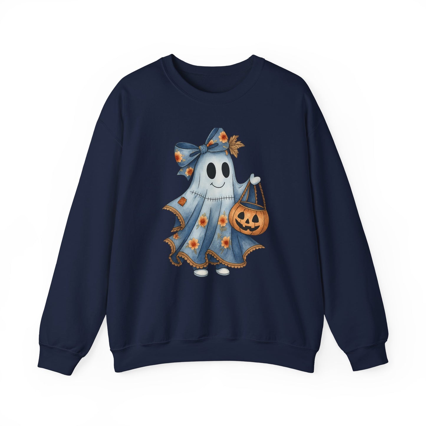 Cute Ghost Halloween Sweatshirt, Unisex Crewneck, Cozy Fall Apparel, Spooky Season Gift, Trick or Treat, Halloween Celebration