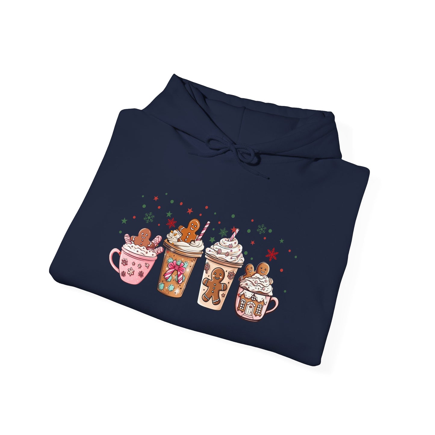 Gingerbread Coffee Holiday Hoodie - Cozy Xmas Sweatshirt, Cute Winter Gift, Christmas Apparel, Festive Layering Pullover