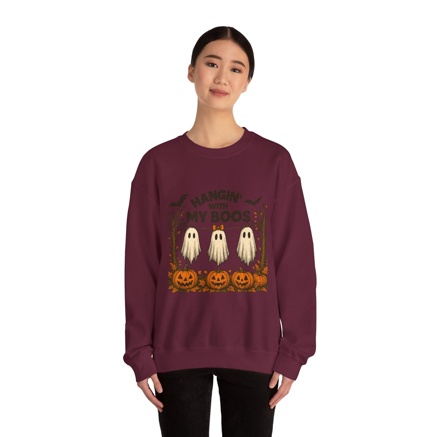 Halloween Ghost Sweatshirt, Cozy Unisex Crewneck, Fall Apparel, Halloween Costume, Spooky Season Outfit